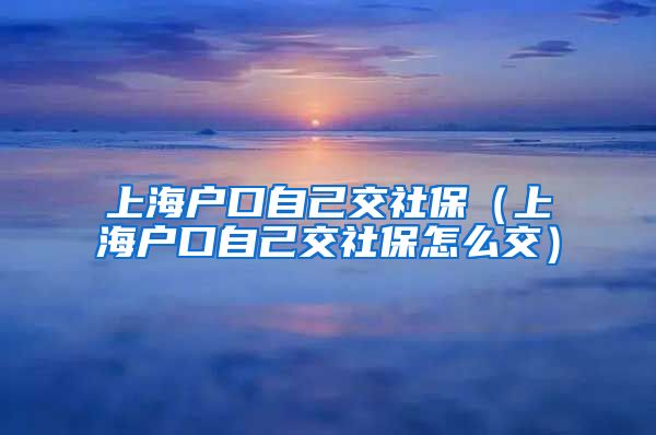 上海户口自己交社保（上海户口自己交社保怎么交）