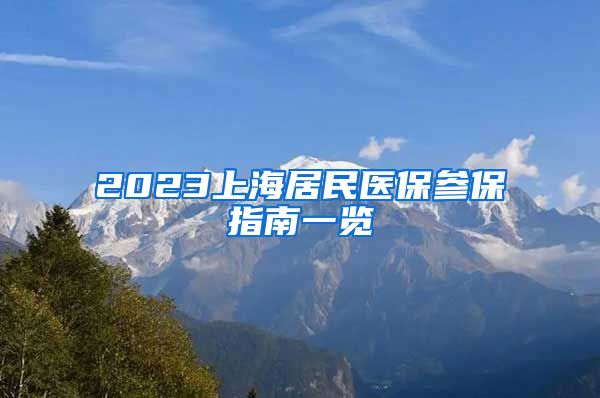 2023上海居民医保参保指南一览