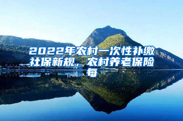 2022年农村一次性补缴社保新规，农村养老保险每