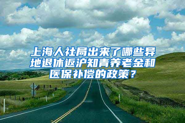 上海人社局出来了哪些异地退休返沪知青养老金和医保补偿的政策？