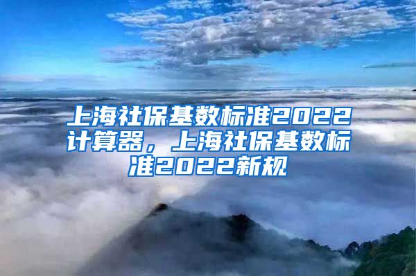 上海社保基数标准2022计算器，上海社保基数标准2022新规