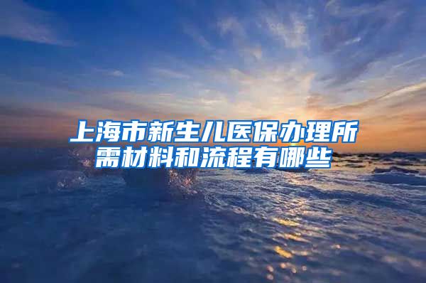 上海市新生儿医保办理所需材料和流程有哪些