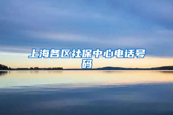 上海各区社保中心电话号码