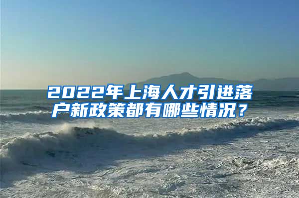 2022年上海人才引进落户新政策都有哪些情况？