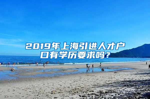 2019年上海引进人才户口有学历要求吗？