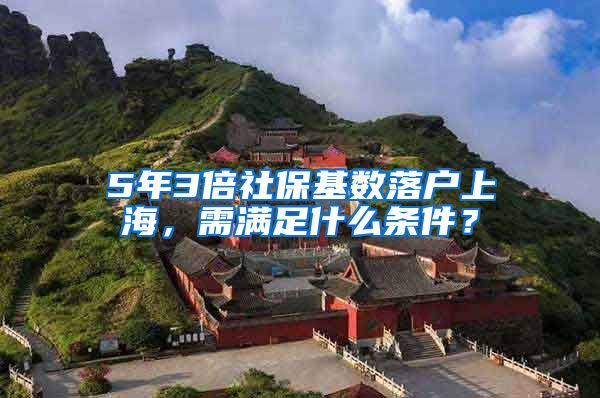 5年3倍社保基数落户上海，需满足什么条件？