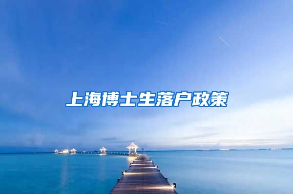 上海博士生落户政策