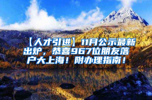 【人才引进】11月公示最新出炉，恭喜967位朋友落户大上海！附办理指南！