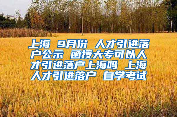 上海 9月份 人才引进落户公示 函授大专可以人才引进落户上海吗 上海人才引进落户 自学考试