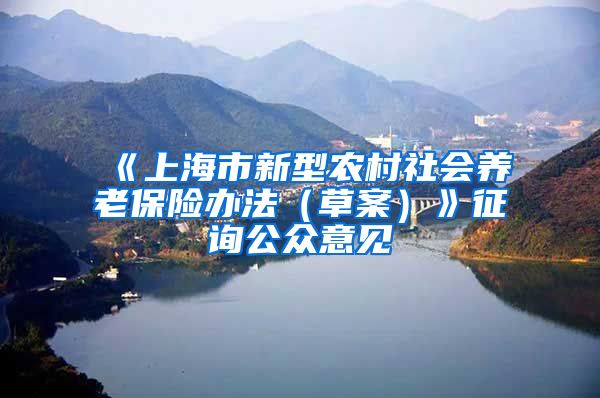 《上海市新型农村社会养老保险办法（草案）》征询公众意见