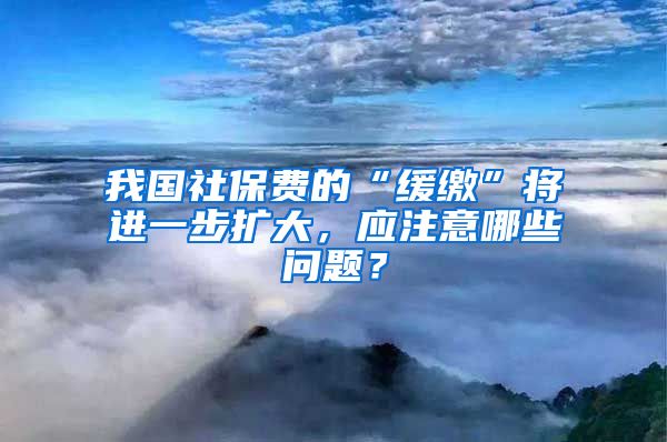 我国社保费的“缓缴”将进一步扩大，应注意哪些问题？