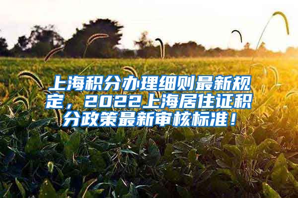 上海积分办理细则最新规定，2022上海居住证积分政策最新审核标准！