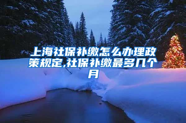 上海社保补缴怎么办理政策规定,社保补缴最多几个月