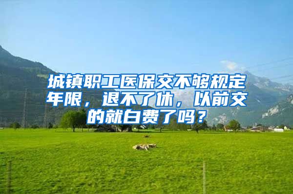 城镇职工医保交不够规定年限，退不了休，以前交的就白费了吗？