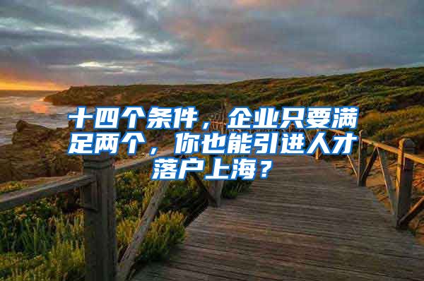 十四个条件，企业只要满足两个，你也能引进人才落户上海？