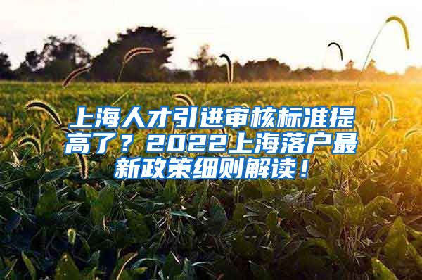 上海人才引进审核标准提高了？2022上海落户最新政策细则解读！