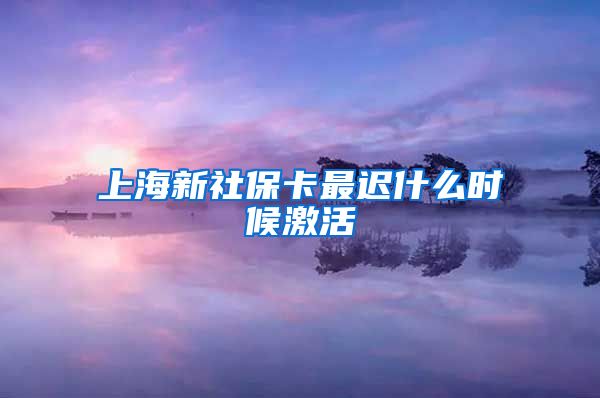 上海新社保卡最迟什么时候激活