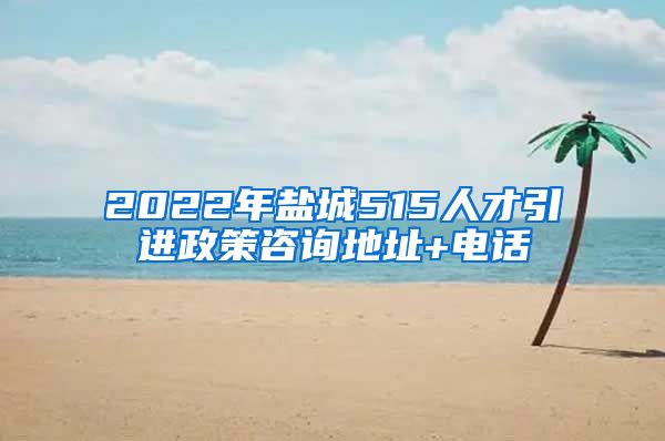 2022年盐城515人才引进政策咨询地址+电话