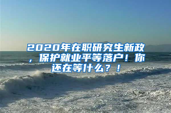 2020年在职研究生新政，保护就业平等落户！你还在等什么？！