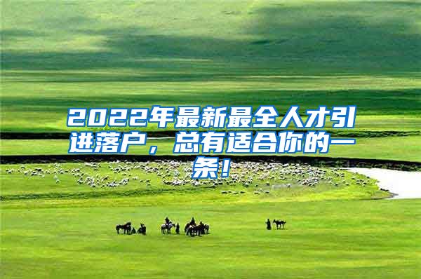 2022年最新最全人才引进落户，总有适合你的一条！