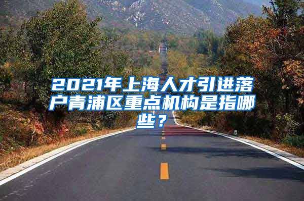 2021年上海人才引进落户青浦区重点机构是指哪些？