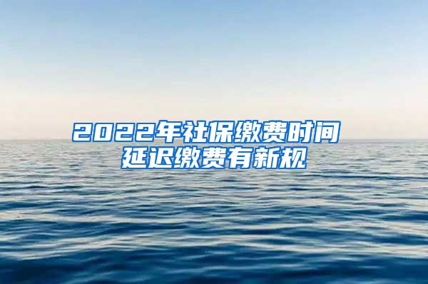 2022年社保缴费时间 延迟缴费有新规