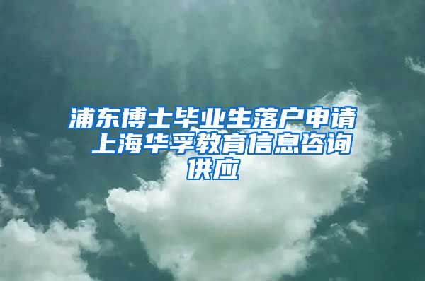 浦东博士毕业生落户申请 上海华孚教育信息咨询供应