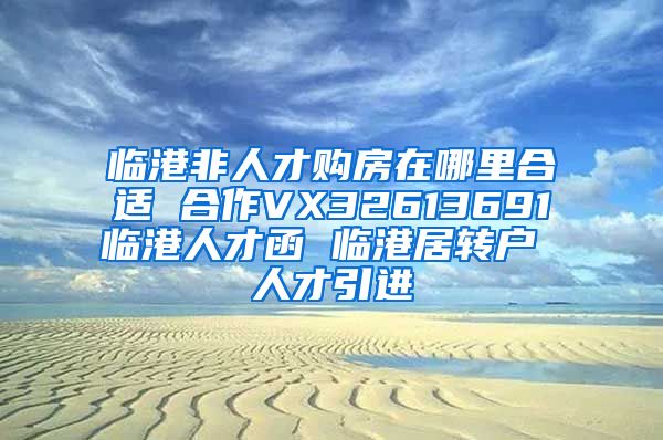 临港非人才购房在哪里合适 合作VX32613691临港人才函 临港居转户 人才引进