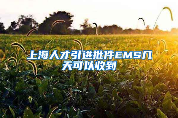 上海人才引进批件EMS几天可以收到