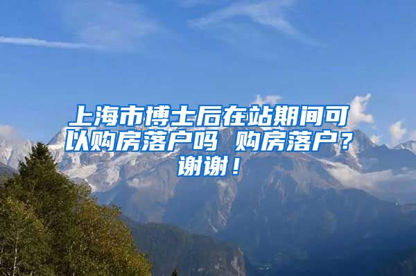 上海市博士后在站期间可以购房落户吗 购房落户？谢谢！