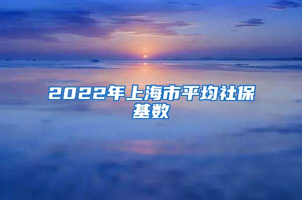 2022年上海市平均社保基数