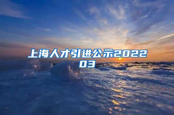 上海人才引进公示202203