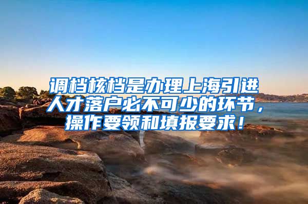 调档核档是办理上海引进人才落户必不可少的环节，操作要领和填报要求！