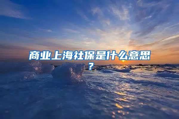 商业上海社保是什么意思？