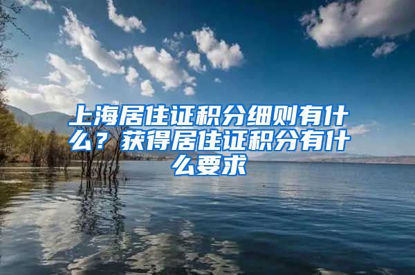 上海居住证积分细则有什么？获得居住证积分有什么要求