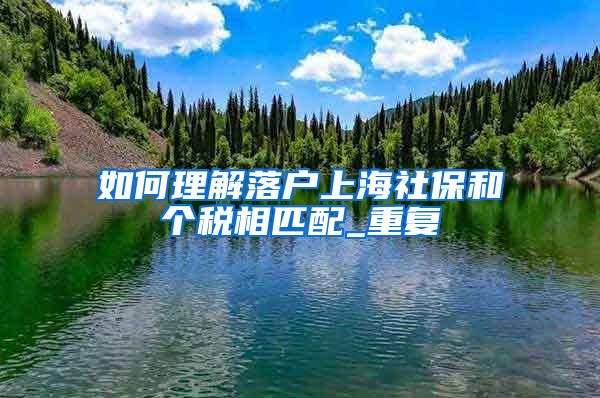 如何理解落户上海社保和个税相匹配_重复