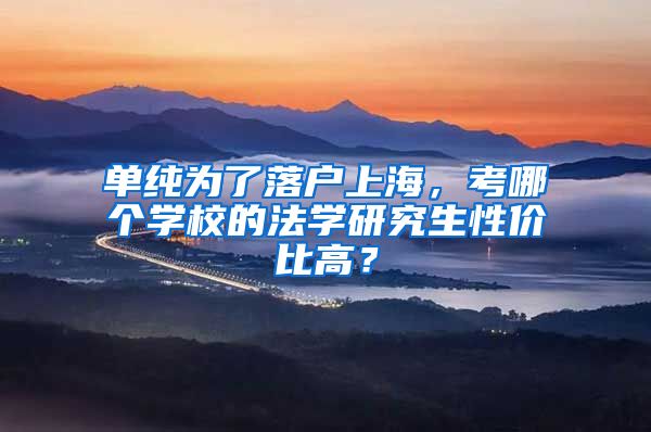 单纯为了落户上海，考哪个学校的法学研究生性价比高？