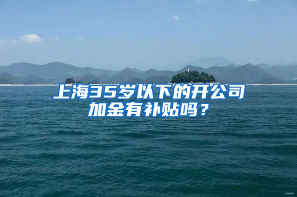 上海35岁以下的开公司加金有补贴吗？