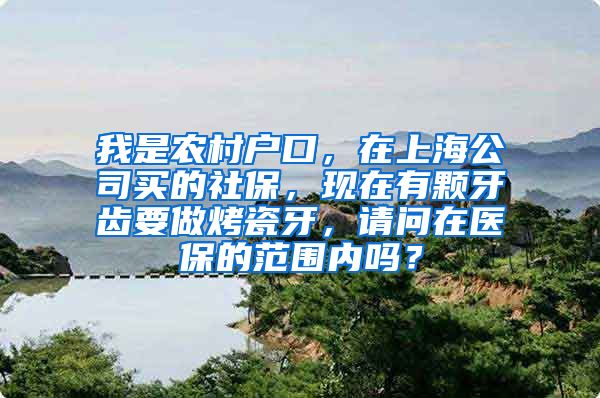 我是农村户口，在上海公司买的社保，现在有颗牙齿要做烤瓷牙，请问在医保的范围内吗？