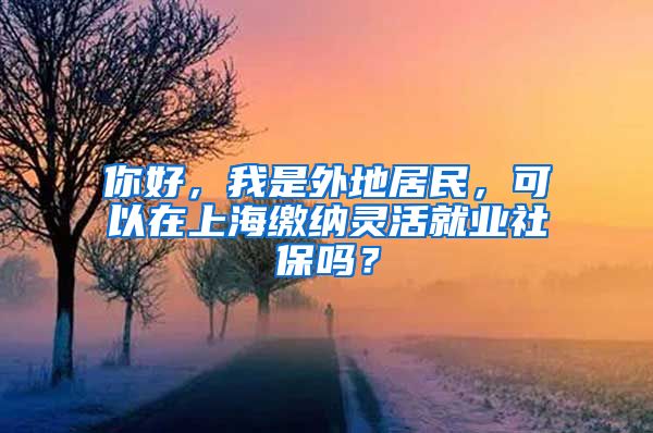 你好，我是外地居民，可以在上海缴纳灵活就业社保吗？