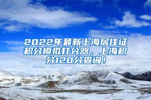 2022年最新上海居住证积分模拟打分器，上海积分120分查询！
