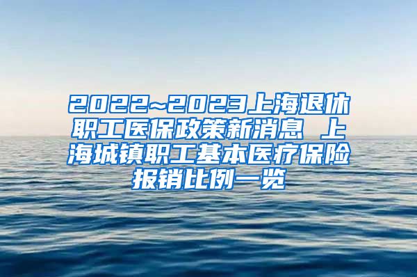 2022~2023上海退休职工医保政策新消息 上海城镇职工基本医疗保险报销比例一览