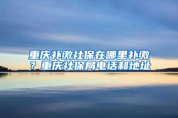 重庆补缴社保在哪里补缴？重庆社保局电话和地址