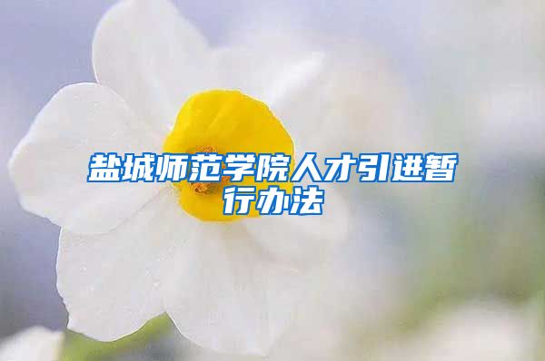 盐城师范学院人才引进暂行办法