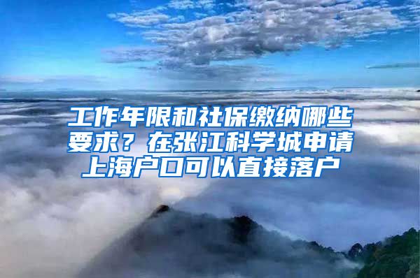 工作年限和社保缴纳哪些要求？在张江科学城申请上海户口可以直接落户