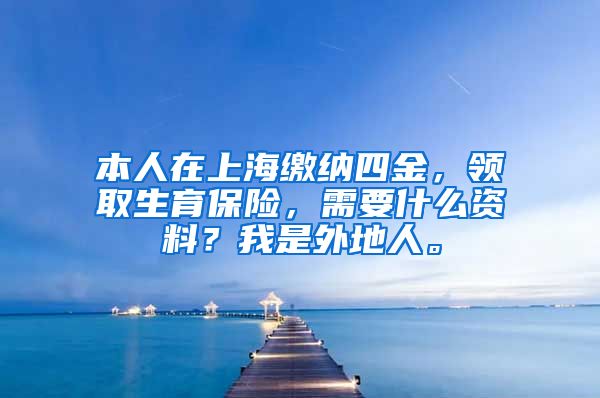 本人在上海缴纳四金，领取生育保险，需要什么资料？我是外地人。