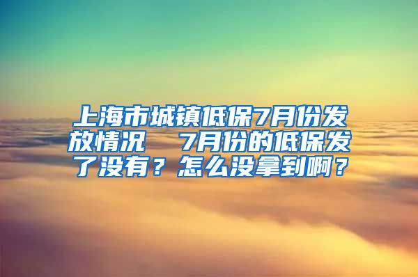 上海市城镇低保7月份发放情况  7月份的低保发了没有？怎么没拿到啊？