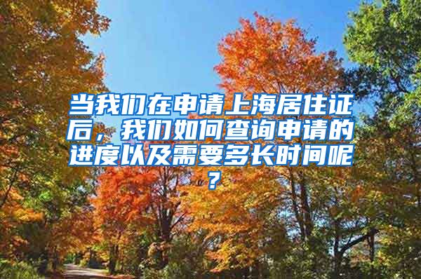 当我们在申请上海居住证后，我们如何查询申请的进度以及需要多长时间呢？