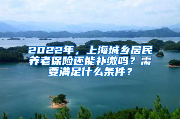 2022年，上海城乡居民养老保险还能补缴吗？需要满足什么条件？