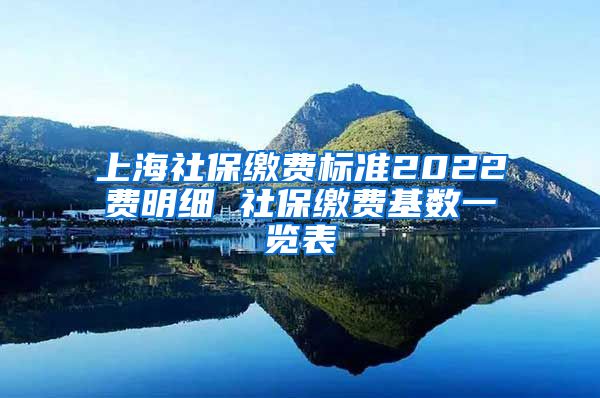 上海社保缴费标准2022费明细 社保缴费基数一览表